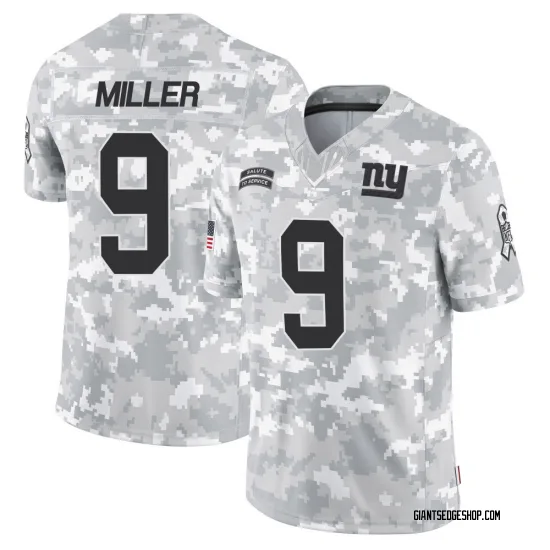 Men's Ryan Miller New York Giants No.9 Limited 2024 Salute to Service Jersey - Arctic Camo