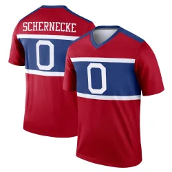 Men's Ryan Schernecke New York Giants No.0 Legend Century Alternate Jersey - Red