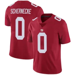 Men's Ryan Schernecke New York Giants No.0 Limited Alternate Vapor Untouchable Jersey - Red
