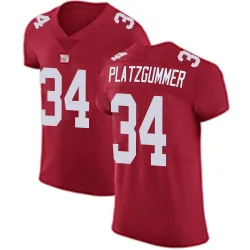 Men's Sandro Platzgummer New York Giants No.34 Elite Alternate Vapor Untouchable Jersey - Red