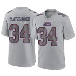 Men's Sandro Platzgummer New York Giants No.34 Game Atmosphere Fashion Jersey - Gray
