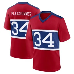 Men's Sandro Platzgummer New York Giants No.34 Game Century Alternate Jersey - Red