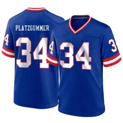 Men's Sandro Platzgummer New York Giants No.34 Game Classic Jersey - Royal