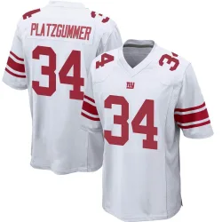 Men's Sandro Platzgummer New York Giants No.34 Game Jersey - White