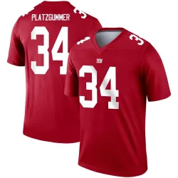 Men's Sandro Platzgummer New York Giants No.34 Legend Inverted Jersey - Red