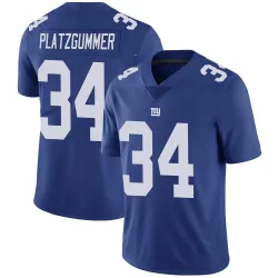 Men's Sandro Platzgummer New York Giants No.34 Limited Team Color Vapor Untouchable Jersey - Royal