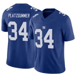 Men's Sandro Platzgummer New York Giants No.34 Limited Vapor F.U.S.E. Jersey - Royal