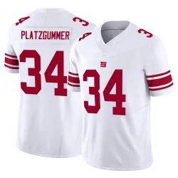 Men's Sandro Platzgummer New York Giants No.34 Limited Vapor F.U.S.E. Jersey - White
