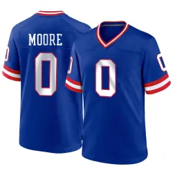 Men's TJ Moore New York Giants No.0 Game Classic Jersey - Royal