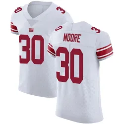 Men's TJ Moore New York Giants No.30 Elite Vapor Untouchable Jersey - White
