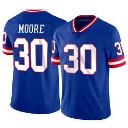 Men's TJ Moore New York Giants No.30 Limited Classic Vapor Jersey