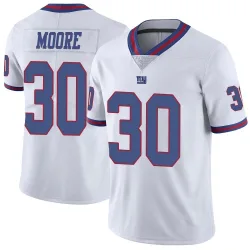 Men's TJ Moore New York Giants No.30 Limited Color Rush Jersey - White