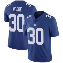 Men's TJ Moore New York Giants No.30 Limited Team Color Vapor Untouchable Jersey - Royal