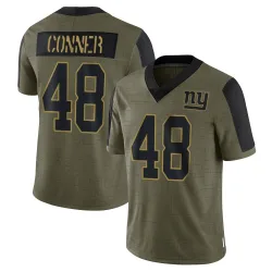 Men's Tanner Conner New York Giants No.48 Limited 2021 Salute To Service Jersey - Olive