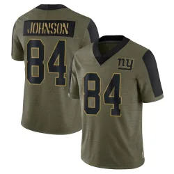 Men's Theo Johnson New York Giants No.84 Limited 2021 Salute To Service Jersey - Olive