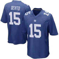 Men's Tommy DeVito New York Giants No.15 Game Team Color Jersey - Royal