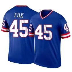Men's Tomon Fox New York Giants No.45 Legend Classic Jersey - Royal