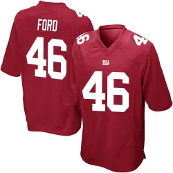 Men's Trace Ford New York Giants No.46 Game Alternate Jersey - Red