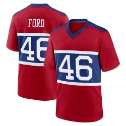 Men's Trace Ford New York Giants No.46 Game Century Alternate Jersey - Red