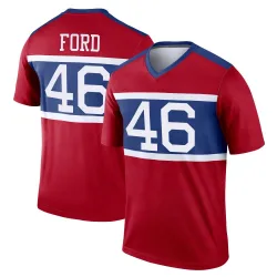 Men's Trace Ford New York Giants No.46 Legend Century Alternate Jersey - Red