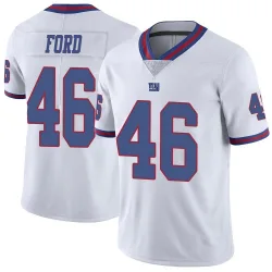 Men's Trace Ford New York Giants No.46 Limited Color Rush Jersey - White