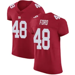 Men's Trace Ford New York Giants No.48 Elite Alternate Vapor Untouchable Jersey - Red