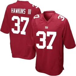 Men's Tre Hawkins III New York Giants No.37 Game Alternate Jersey - Red
