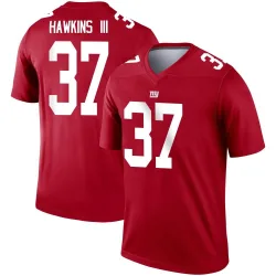 Men's Tre Hawkins III New York Giants No.37 Legend Inverted Jersey - Red