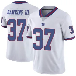 Men's Tre Hawkins III New York Giants No.37 Limited Color Rush Jersey - White