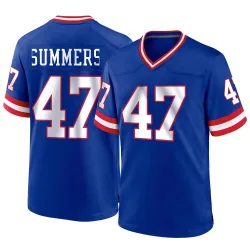 Men's Ty Summers New York Giants No.47 Game Classic Jersey - Royal