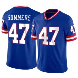 Men's Ty Summers New York Giants No.47 Limited Classic Vapor Jersey