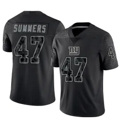 Men's Ty Summers New York Giants No.47 Limited Reflective Jersey - Black