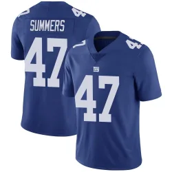 Men's Ty Summers New York Giants No.47 Limited Team Color Vapor Untouchable Jersey - Royal