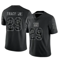 Men's Tyrone Tracy Jr. New York Giants No.29 Limited Reflective Jersey - Black