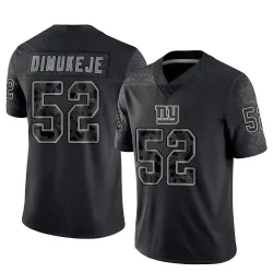Men's Victor Dimukeje New York Giants No.52 Limited Reflective Jersey - Black