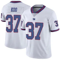 Men's Younghoe Koo New York Giants No.37 Limited Color Rush Jersey - White