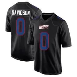 Men's Zach Davidson New York Giants No.0 Game Carbon Fashion Jersey - Black