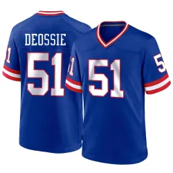 Men's Zak DeOssie New York Giants No.51 Game Classic Jersey - Royal