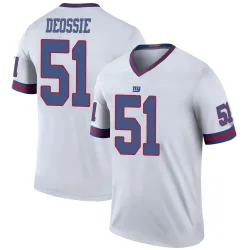 Men's Zak DeOssie New York Giants No.51 Legend Color Rush Jersey - White