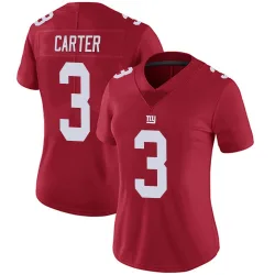 Women's Abdul Carter New York Giants No.3 Limited Alternate Vapor Untouchable Jersey - Red