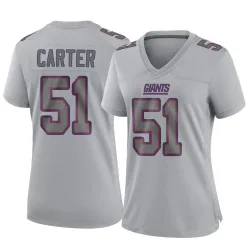 Women's Abdul Carter New York Giants No.51 Game Atmosphere Fashion Jersey - Gray