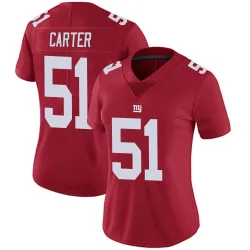 Women's Abdul Carter New York Giants No.51 Limited Alternate Vapor Untouchable Jersey - Red