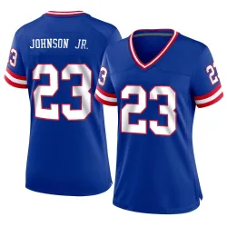Women's Anthony Johnson Jr. New York Giants No.23 Game Classic Jersey - Royal