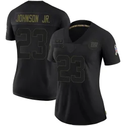 Women's Anthony Johnson Jr. New York Giants No.23 Limited 2020 Salute To Service Jersey - Black
