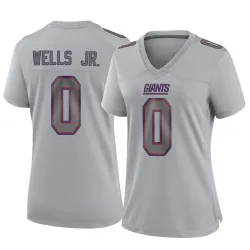 Women's Antwane Wells Jr. New York Giants No.0 Game Atmosphere Fashion Jersey - Gray