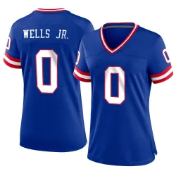 Women's Antwane Wells Jr. New York Giants No.0 Game Classic Jersey - Royal