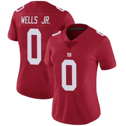 Women's Antwane Wells Jr. New York Giants No.0 Limited Alternate Vapor Untouchable Jersey - Red