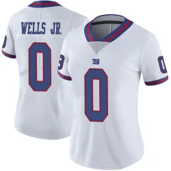Women's Antwane Wells Jr. New York Giants No.0 Limited Color Rush Jersey - White