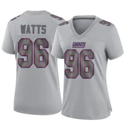 Women's Armon Watts New York Giants No.96 Game Atmosphere Fashion Jersey - Gray