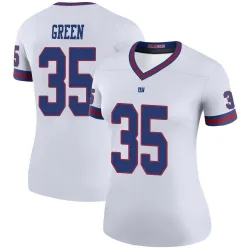 Women's Art Green New York Giants No.35 Legend Color Rush Jersey - White